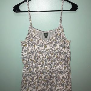 White floral spagetti strap ruffle midi dress